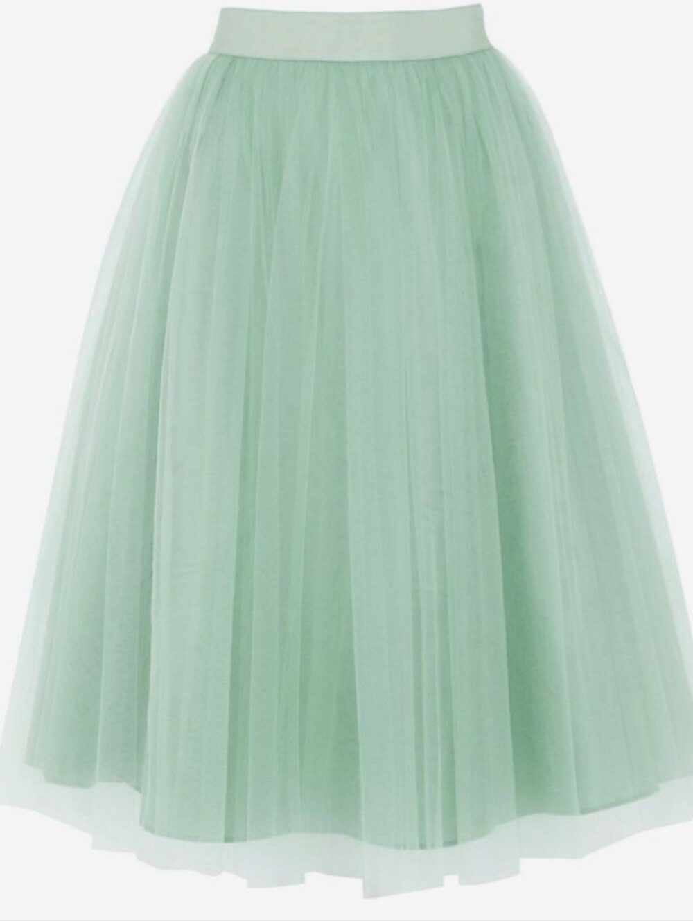 Shabby Apple Mint Green Tulle Midi Skirt Size 10/12 Satin Lining Ballet Style